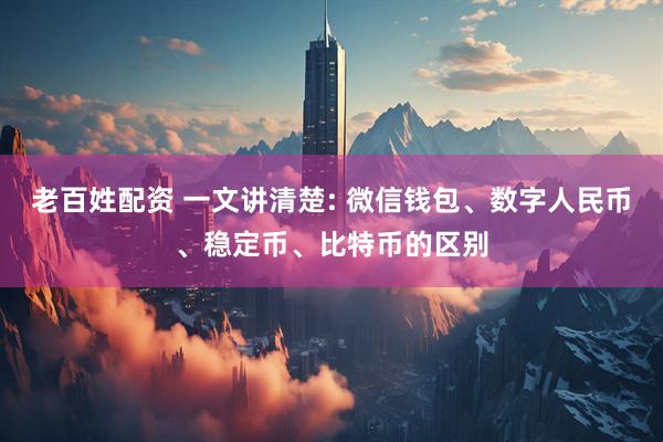 老百姓配资 一文讲清楚: 微信钱包、数字人民币、稳定币、比特币的区别
